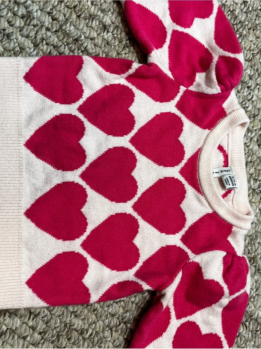 Janie and Jack Pink Heart Knit Sweater & Leggings Outfit Set 12-18M